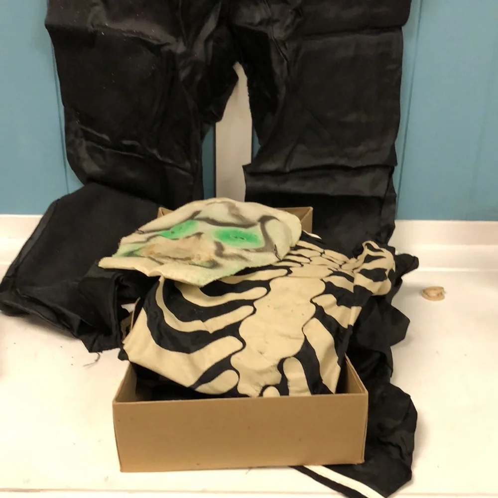 Vintage Ben Cooper Inc Spotlite Skeleton Halloween 2 kids Costume in box oddity‎